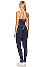 view 3 of 3 Silhouette Ankle Flare Jumpsuit in Solid Navy & Off White