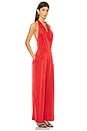 view 2 of 3 Halter Jumpsuit in Vibrant Red