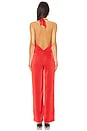 view 3 of 3 Halter Jumpsuit in Vibrant Red