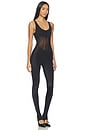 view 2 of 5 Spandex Sheer Panel Jumpsuit in Black