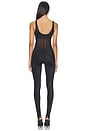 view 3 of 5 Spandex Sheer Panel Jumpsuit in Black