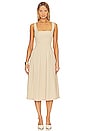 view 1 of 3 Corset Pleated Midi Dress in Beige