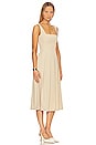 view 2 of 3 Corset Pleated Midi Dress in Beige