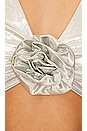 view 4 of 4 Asymmetrical Cutout Foil Dress in Silver