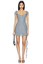 view 1 of 3 Aysmmnetrical Lace Mini Dress in Dusty Blue