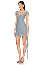 view 2 of 3 Aysmmnetrical Lace Mini Dress in Dusty Blue