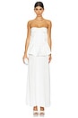 view 1 of 3 Corset Peplum Maxi Dress in White