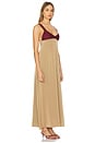 view 2 of 3 Crochet Top Maxi Dress in Warm Taupe & Russet