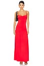 view 1 of 3 MAXIVESTIDO RUCHED FRONT SCOOP in Vibrant Red