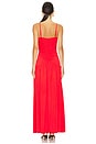 view 3 of 3 MAXIVESTIDO RUCHED FRONT SCOOP in Vibrant Red