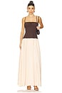 view 1 of 3 Ruffle Corset Maxi Dress in Chestnut & Blush