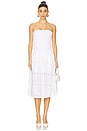 view 1 of 3 Ribbed Cotton Midi Dress in White Multi