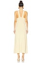 view 3 of 3 Ruched Strap Midi Dress in Wheat