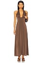 view 1 of 3 x REVOLVE Halter Deep V Maxi in Chestnut