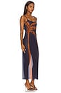 view 2 of 3 VESTIDO MAXI MESH SCOOP in Palm Placement Midnight Blue & Clay