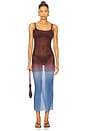 view 1 of 3 VESTIDO MAXI SLIP DE MALHA COM DECOTE REDONDO in Maroon & Blue Jean