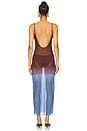 view 3 of 3 VESTIDO MAXI SLIP DE MALHA COM DECOTE REDONDO in Maroon & Blue Jean