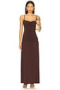 view 1 of 3 Ruched Front Scoop Maxi Dress in Chestnut