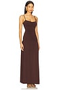 view 2 of 3 Ruched Front Scoop Maxi Dress in Chestnut