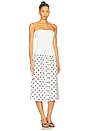 view 2 of 3 VESTIDO MIDI DE ALGODÃO CANELADO in White Multi