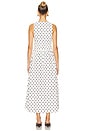 view 3 of 3 Button Front Scallop Dress in White & Black Multi