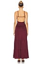 view 3 of 3 VESTIDO LONGO COM CINTURA BAIXA FRANZIDO in Plum