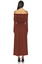view 3 of 3 Off Shoulder Ruched Midi Dress in Burgundy