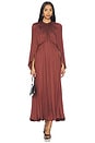 view 1 of 4 Halter Cape Midi Dress in Cherry