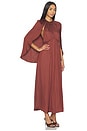 view 2 of 4 Halter Cape Midi Dress in Cherry