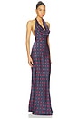 view 2 of 3 Cowl Halter Maxi Dress in Navy & Crimson