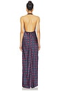 view 3 of 3 Cowl Halter Maxi Dress in Navy & Crimson