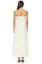 view 3 of 3 Strapless Fold Over Midi Dress in Ivory & Beige