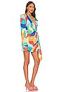 view 2 of 3 Cowl Front Dress in Abstract Watercolor