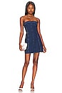 view 1 of 3 Strapless Denim Dress in True Blue