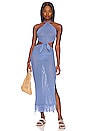 view 1 of 3 Crochet Fringe Dress in Blue Jean