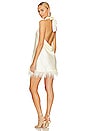 view 1 of 3 Feather Halter Mini Dress in Ecru & Champagne Feathers