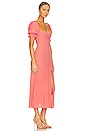 view 2 of 3 Puff Sleeve Midi Dress in Coral