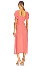 view 3 of 3 Puff Sleeve Midi Dress in Coral