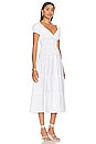 view 2 of 3 Puff Sleeve Smocked Midi Dress in Classic White