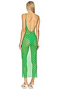 view 3 of 3 Scoop Slip Dress in Micro Polka Emerald Multi