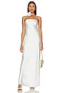 view 1 of 4 Strapless Silky Maxi Dress in White