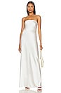 view 2 of 4 Strapless Silky Maxi Dress in White