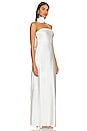 view 3 of 4 Strapless Silky Maxi Dress in White