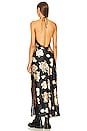 view 3 of 4 Lace Halter Maxi Dress in Blurred Roses Black Multi