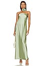 view 1 of 4 VESTIDO LARGO SEDOSO SIN TIRANTES in Sage