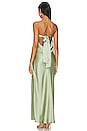view 4 of 4 VESTIDO LARGO SEDOSO SIN TIRANTES in Sage