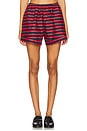 view 1 of 6 Pull On Beach Short in Red & Dark Navy