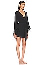 view 3 of 4 Feather Robe in Black & Black Feathers