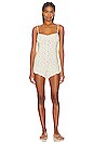 view 1 of 3 Knit Slip Romper in Cream & Micro Roses