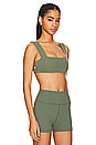view 2 of 4 Bandeau Sports Bra in Solid Army Green